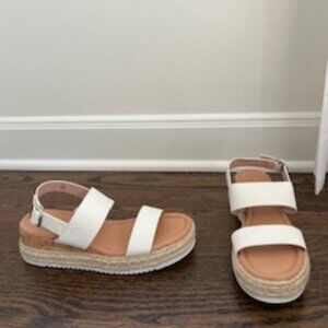 White platform sandals